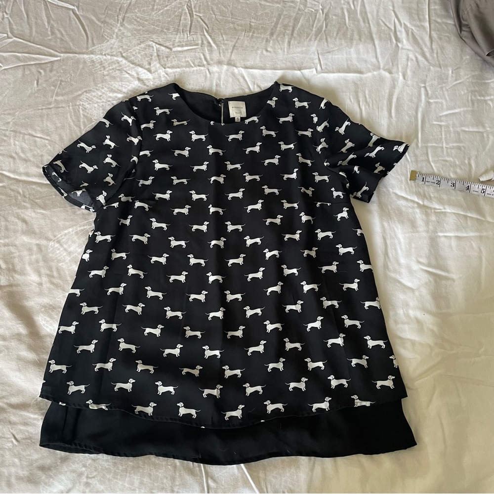 Dachshund print blouse
